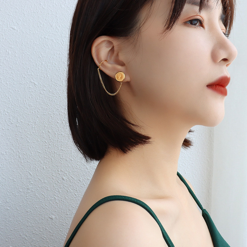 Bông Tai Kẹp Vành Titan Ko Han Rỉ TT 3782 - 1 Chiếc