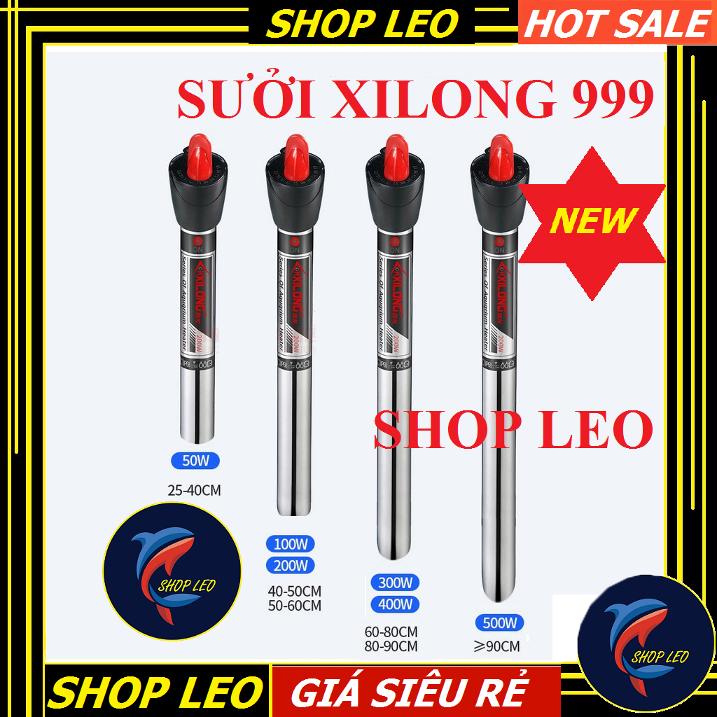 Sưởi xilong 999 cho hồ cá - máy sưởi hồ cá xilong inox các cỡ - Máy sưởi bể cá inox bền, rẻ - phụ kiện cá cảnh - shopleo