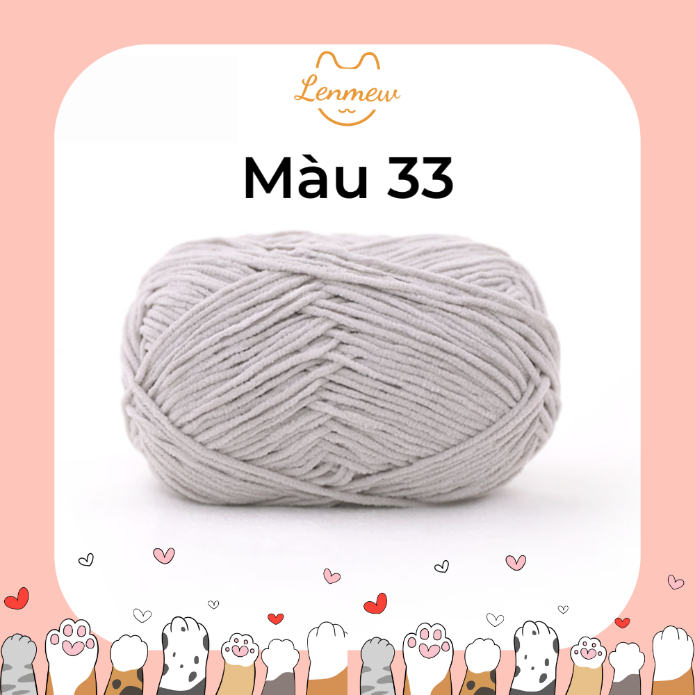 Len Nhung Baby 3mm, Len Bông Sữa (Cuộn 50G)