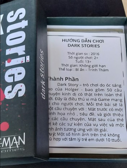 TRÒ CHƠI BOARD GAME DARK STORIES 3 -  NHỮNG VỤ ÁN CÓ THẬT - TIẾNG VIỆT