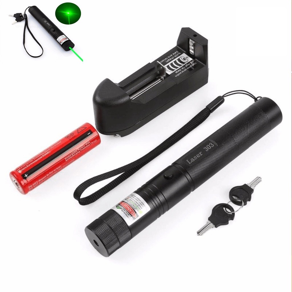 Đèn Pin Laser 303 Siêu Sáng Công Suất Lớn Tia Cực Nét, Mạnh Có Zoom Chiếu Xa Trang Trí Nhiều Hình Cực Đẹp - Bút Trình Chiếu Tia Laze Cầm Tay Trọn Bộ Cao Cấp.