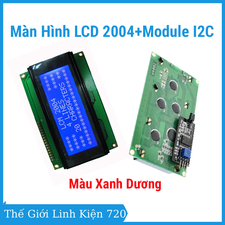Màn hình lcd 2004 + module i2c điện áp 2.5-6v màu xanh dương