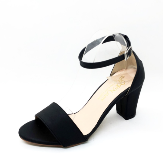 Sandal 7cm quai ngang xi bít gót