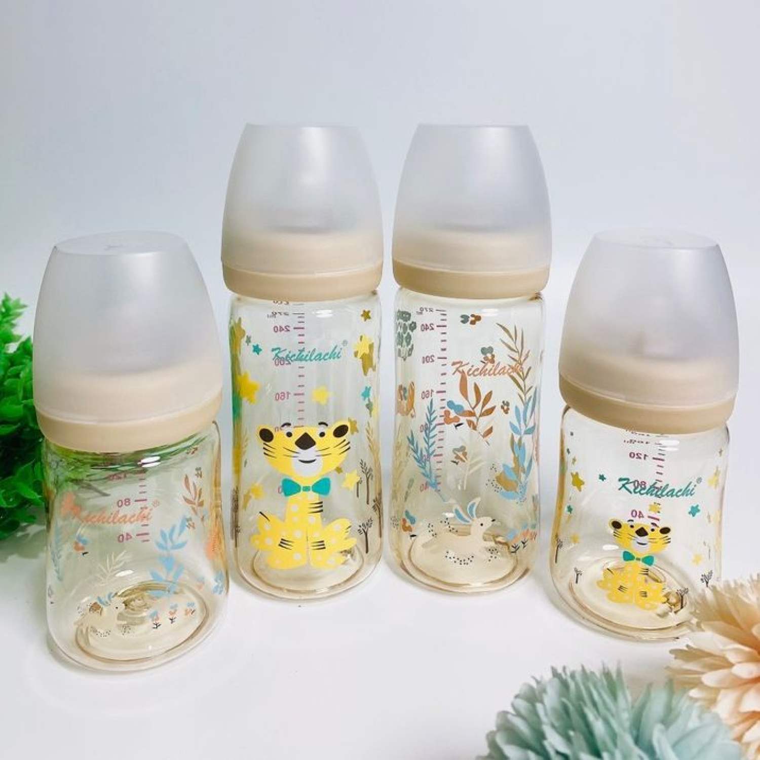 🔴 bình sữa cảm biến nhiệt bằng ppsu cao cấp cho bé kèm núm ti siêu mềm kichilachi 170ml / 270ml