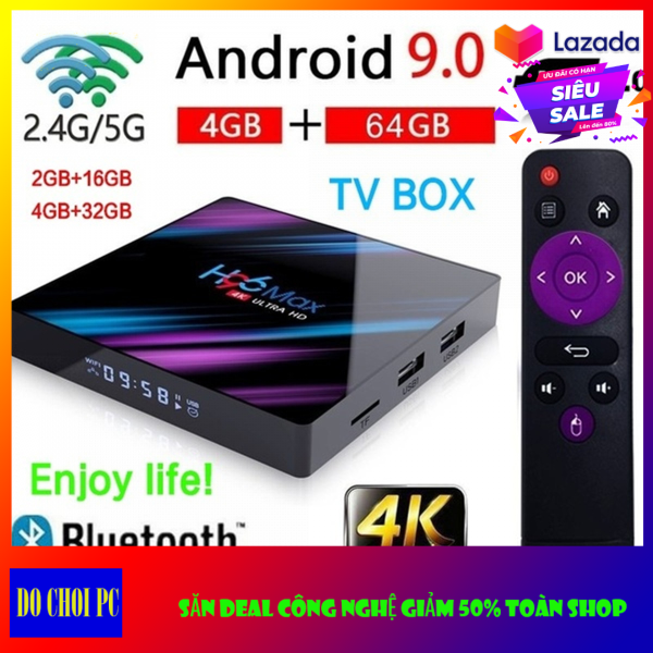 Hộp TV Thông Minh H96MAX - RK3318 TiVi Box android 9.0 HD 1080P 4K 64G Chip Quad-Core Lõi Tứ Có Điều Khiển Bằng Giọng Nói Netflix Youtube Android Set-Top Box IPTV Media Player
