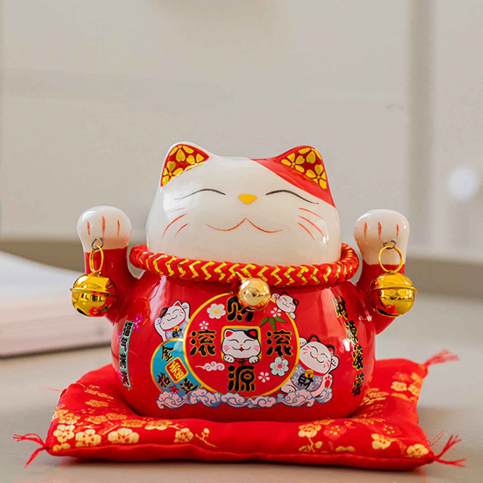Mèo thần tài nhiều màu Tấn Tài Tấn Lộc size 12cm x 11cm