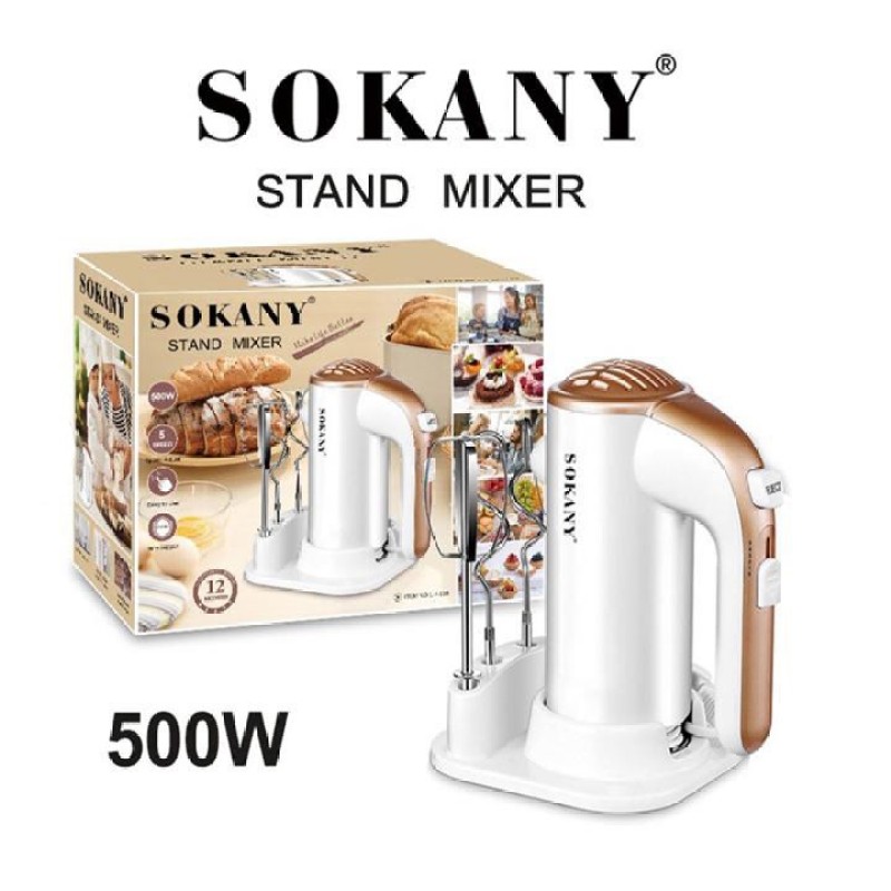 Giá bán (RẺ VÔ ĐỐI) Mua Máy Đánh Trứng 500w - Máy Đánh Trứng Sokany 500w, Đa Chức Năng, Đánh Trứng, Nhào Bột, Tạo Bọt Cà Phê, Thuận Tiện Với Nút Điều Chỉnh 5 Tốc Độ, Giao Hàng Nhanh Chóng, Bảo Hành 12 Tháng, 1 Đổi 1 Trên Toàn Quốc.