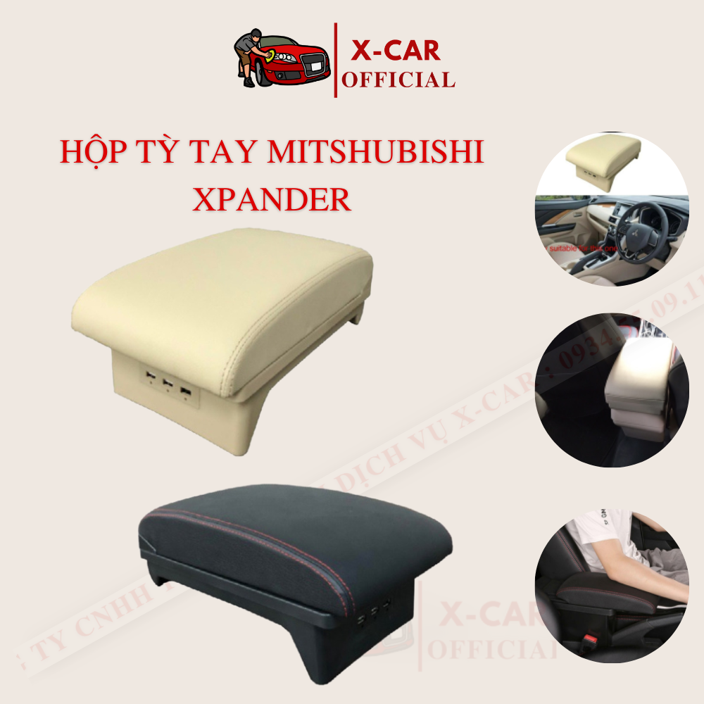 Hộp tỳ tay Mitsutbishi Xpander Mầu Đen - Bọc da Pu Cao Cấp