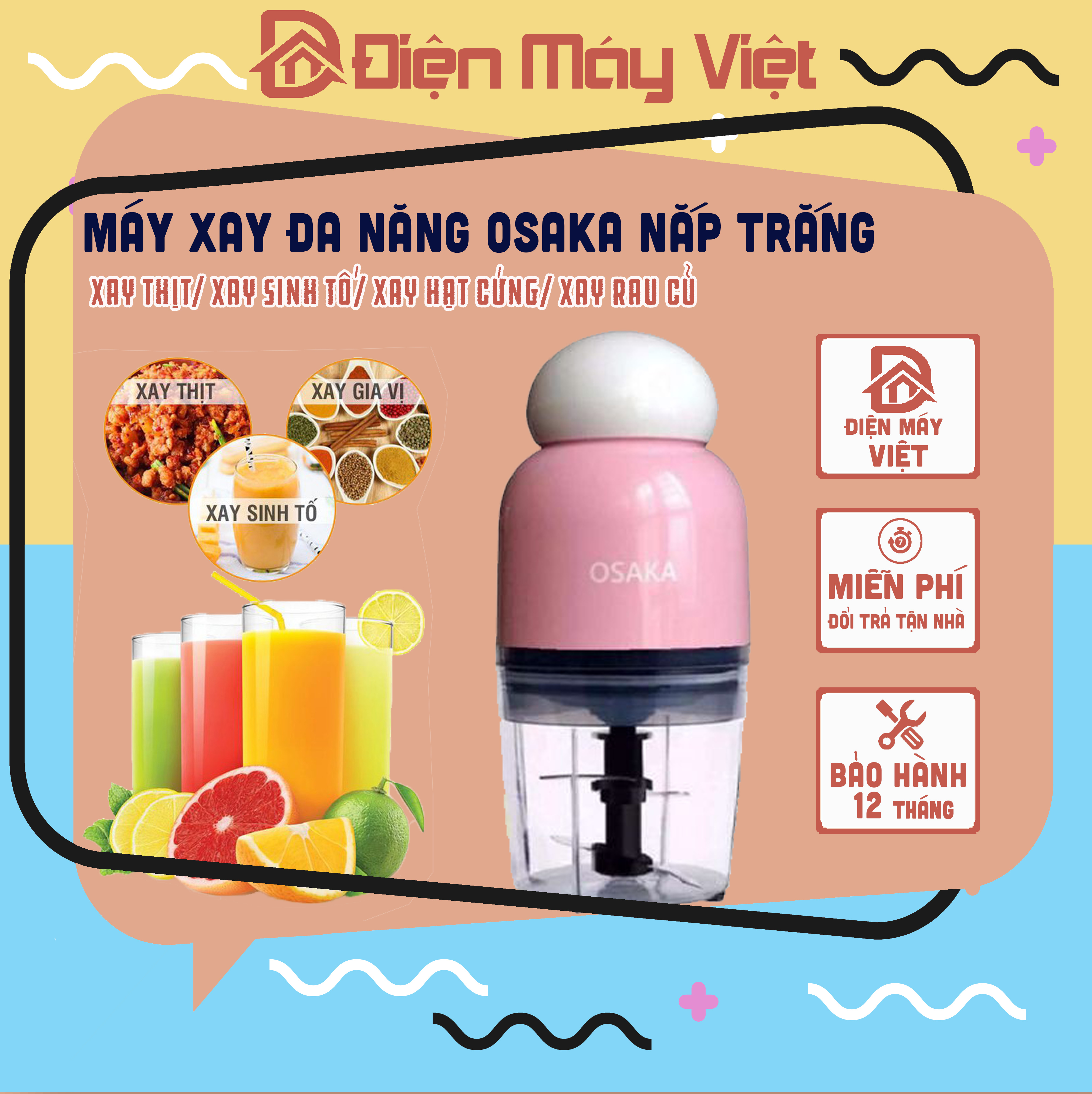 Máy xay đa năng osaka nắp trắng ( BH 12 tháng )