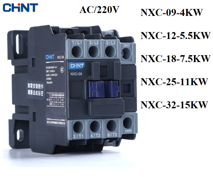 Khởi động từ CHINT NXC-220V contactor 9A 12A 18A 25A 32A