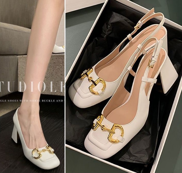 Giày sandal khuy mũi vuông 3cm siêu hot