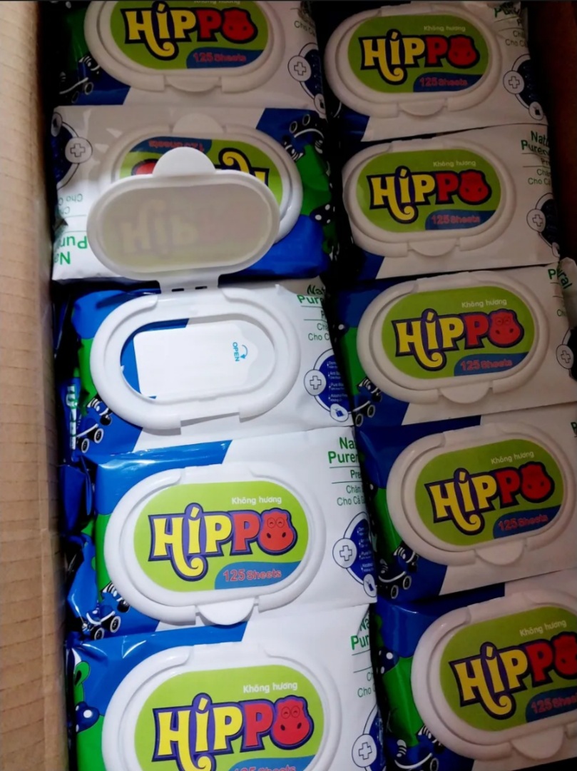 Combo 3 gói Khăn ướt Hippo không mùi 125 tờ
