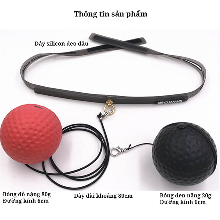 [HCM]Bộ bóng đấm boxing tập phản xạ đeo đầu FX309