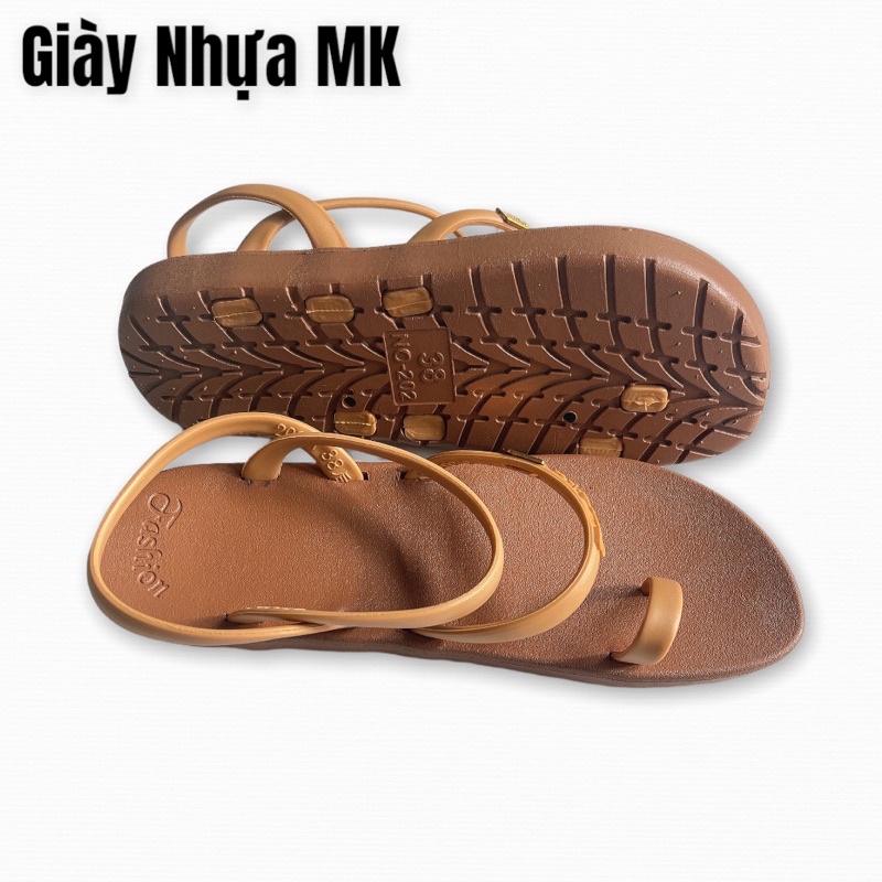 Giày Sandal nữ đi mưa xỏ ngón 2 dây ngang siêu êm siêu bền mang đi học đi làm đi chơi - GL039