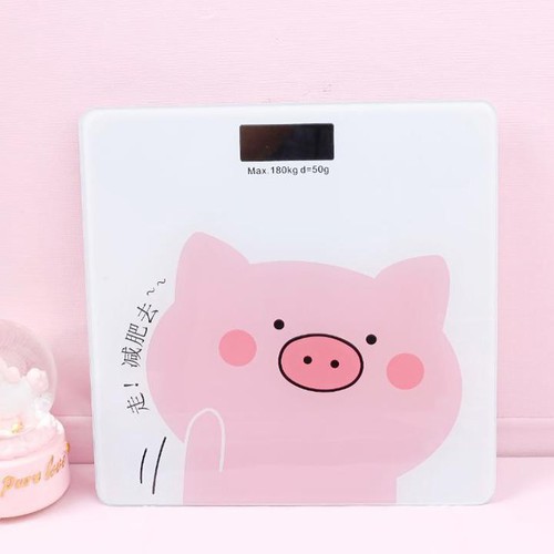 Cân điện tử sức khỏe hình chú bò chú heo, cân điện tử cao cấp dùng cho gia đình, có màn hình led