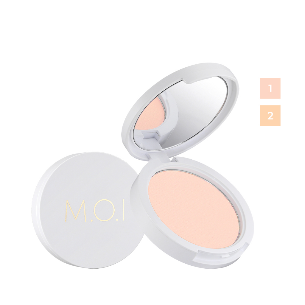 Phấn phủ m.o.i hồ ngọc hà kiềm dầu kháng nước baby skin powder - 02 tone màu nữ cosmetic mỹ phẩm trang điểm