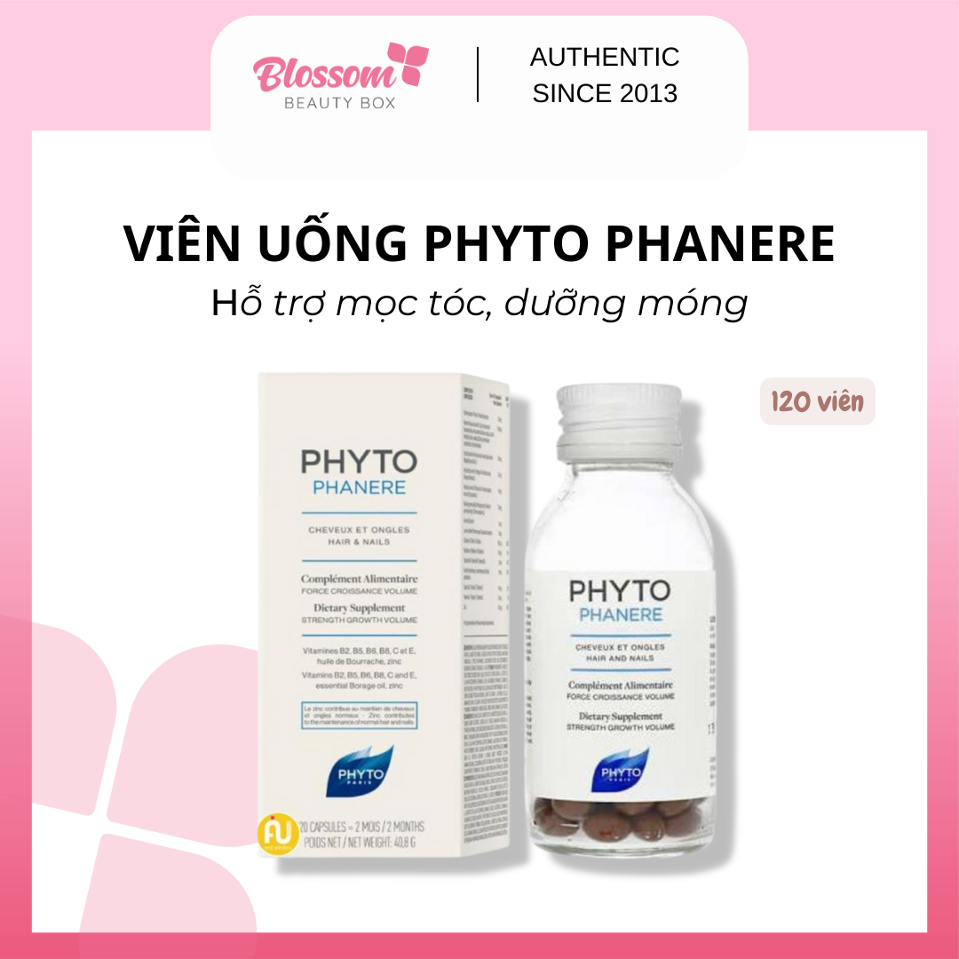 Viên uống PHYTO Phanere hỗ trợ mọc tóc, dưỡng móng - hộp 120v