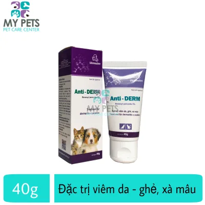 [HCM]Anti-DERM mỡ bôi hết ghẻ viêm da cho chó mèo - Tuyp 40g