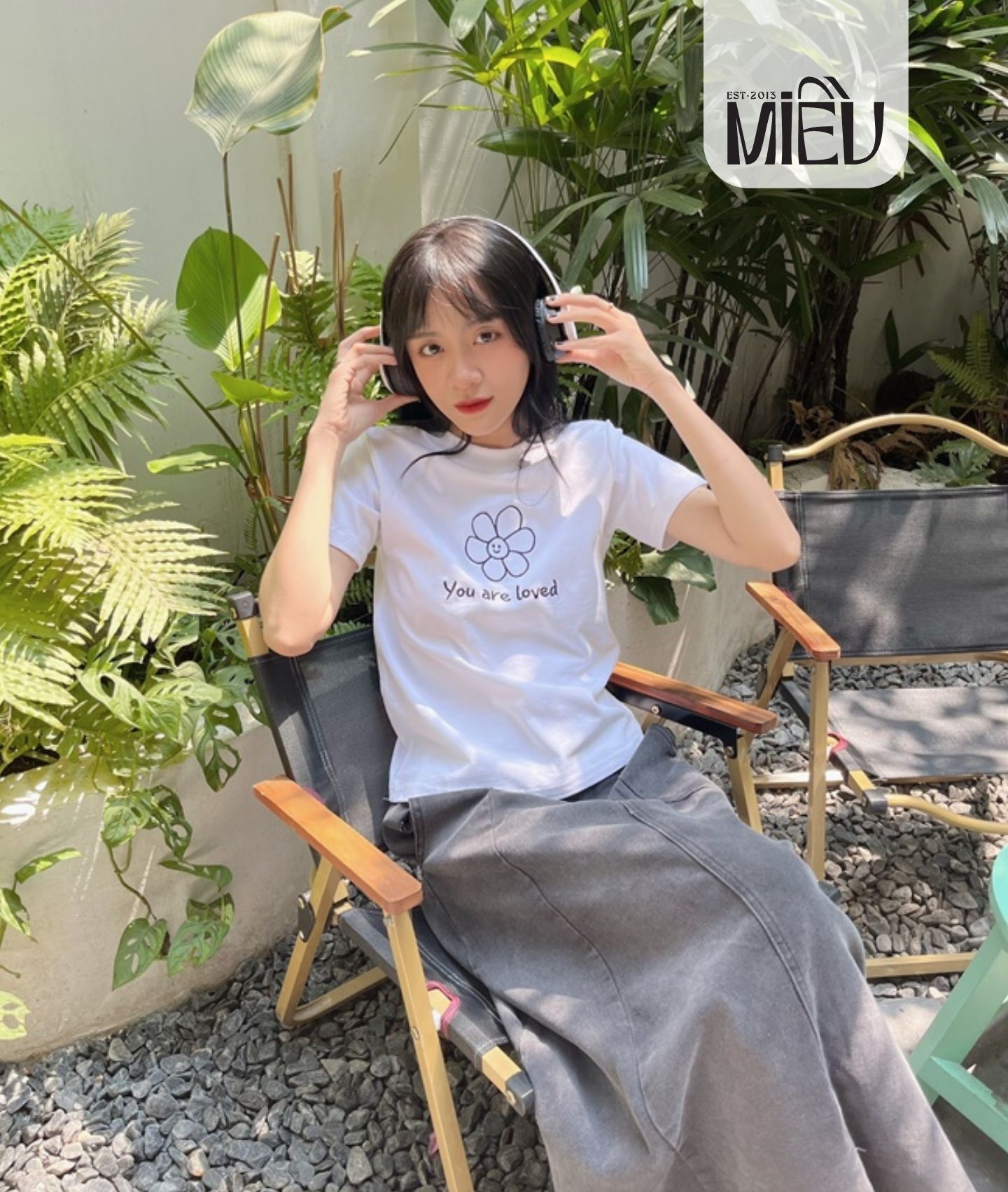 Áo thun baby tee thêu hoa You are Loved Miều TM18