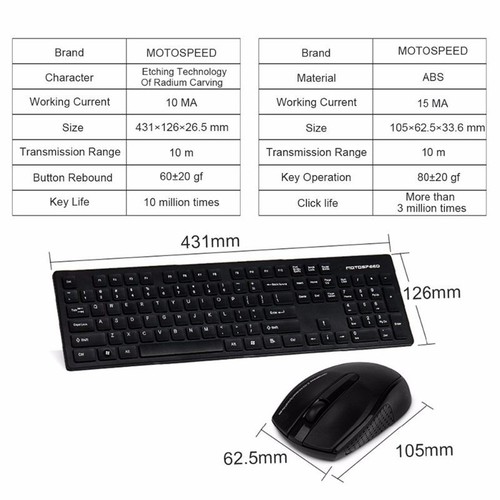 COMBO PHÍM CHUỘT KHÔNG DÂY MOTOSPEED G4000 (CHUYÊN DÙNG CHO SMART TIVI) )