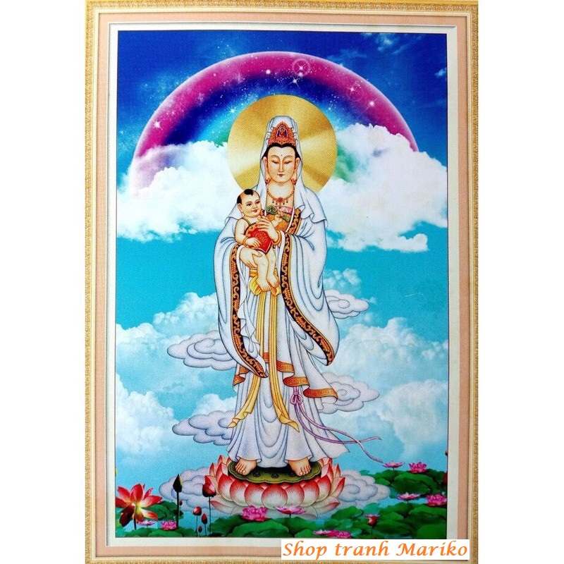 [HCM]Tranh thêu Tống Tử Quan Âm 333019 kích thước 45 x 64 cm