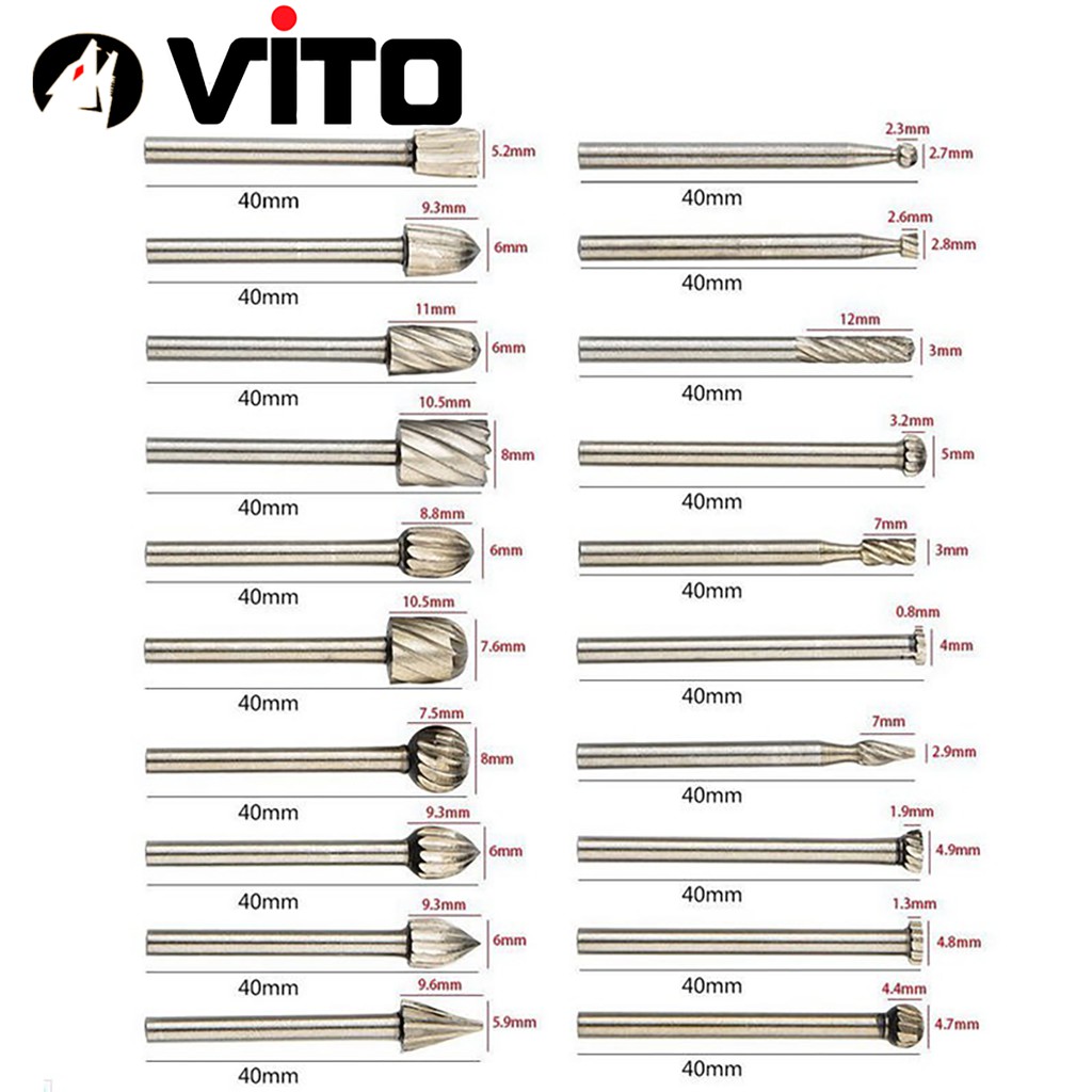 [HCM]Bộ 20 mũi khắc mài làm lũa cao cấp