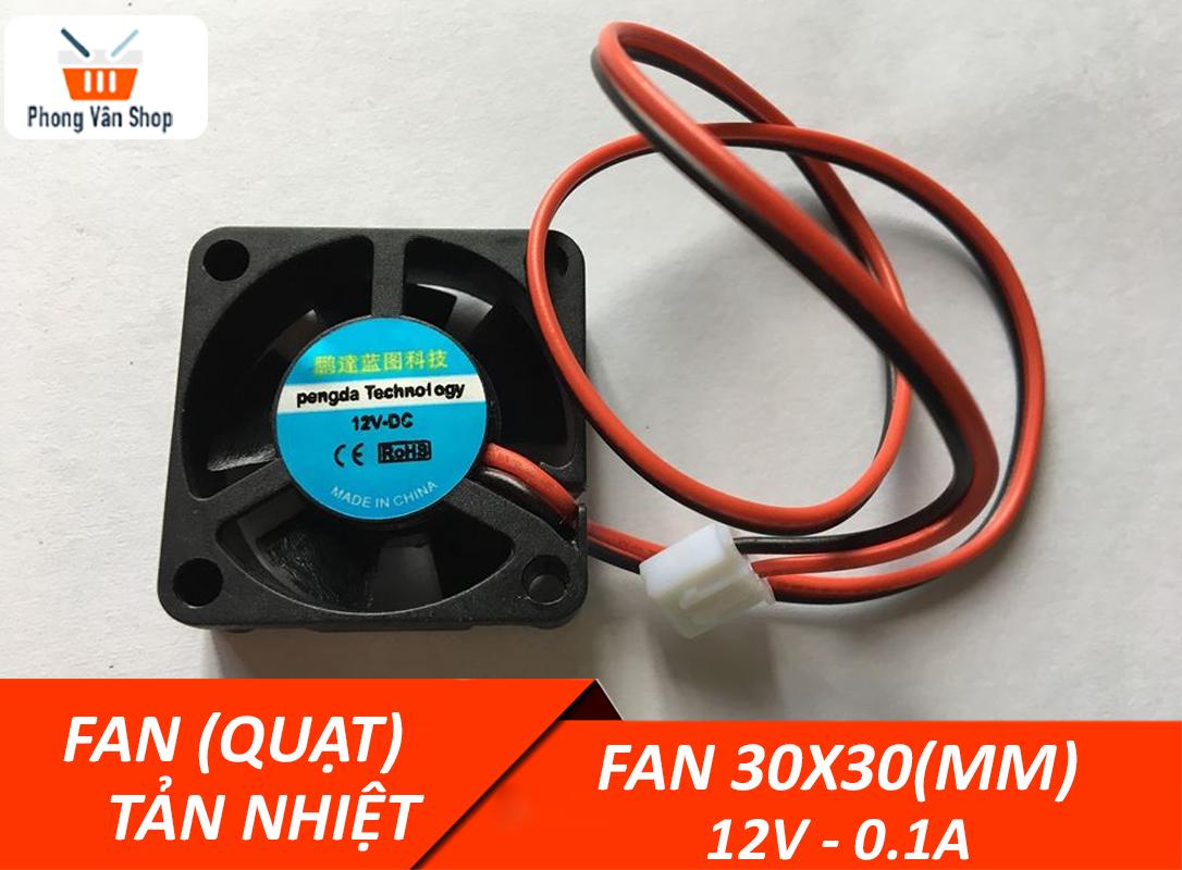 Fan Quạt tản nhiệt 12v 0.1 kích thước 30x30mm