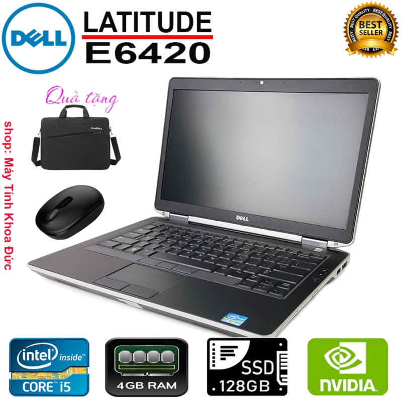 Laptop Dell Latitude E6420 Core i5-2p Dell Latitude E6420 Core i5-2520m 4gb Ram, 128gb SSD, VGA rời Quadro, màn 14inch HD