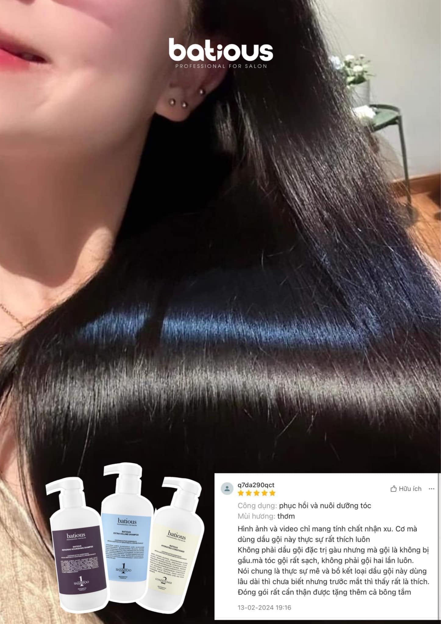 CẶP GỘI XẢ COLLAGEN PHỤC HỒI TÓC BATIOUS 960MLx2