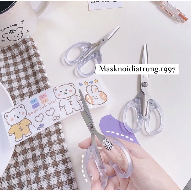 KÉO CẮT GIẤY DÁNG CẦM TRONG SUỐT