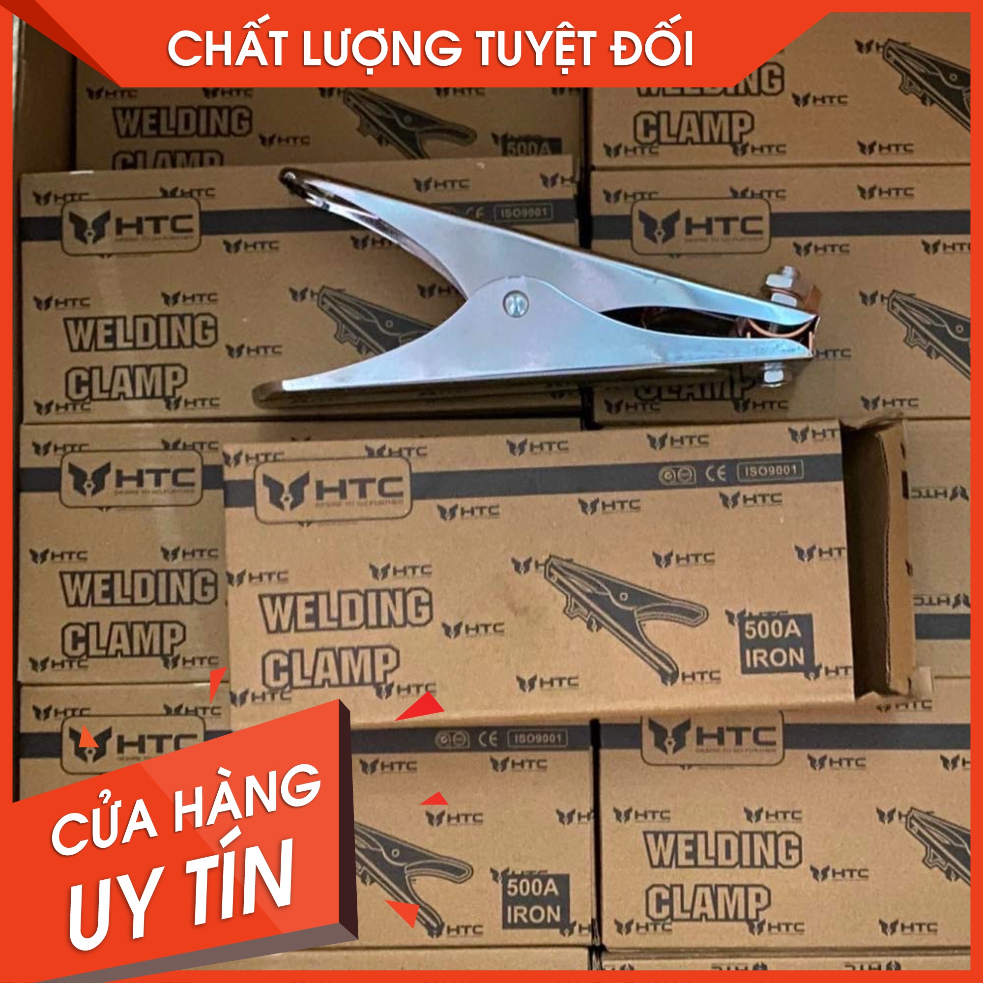 Kẹp mass 500A dùng cho máy hàn điện tử,hiệu HTC KM500HTC1