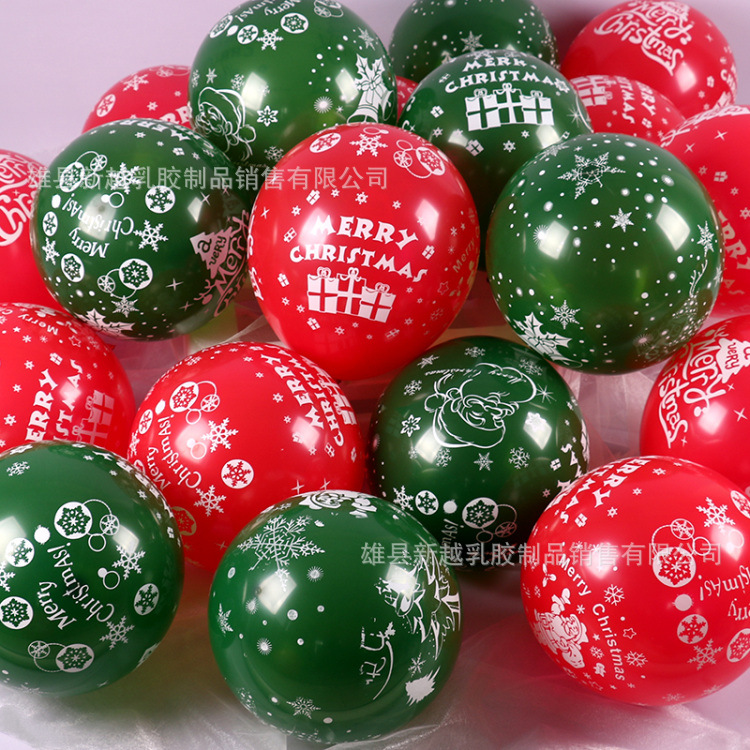 Trụ bóng , trụ gắn bóng , bóng trang trí giáng sinh màu đỏ và xanh lá