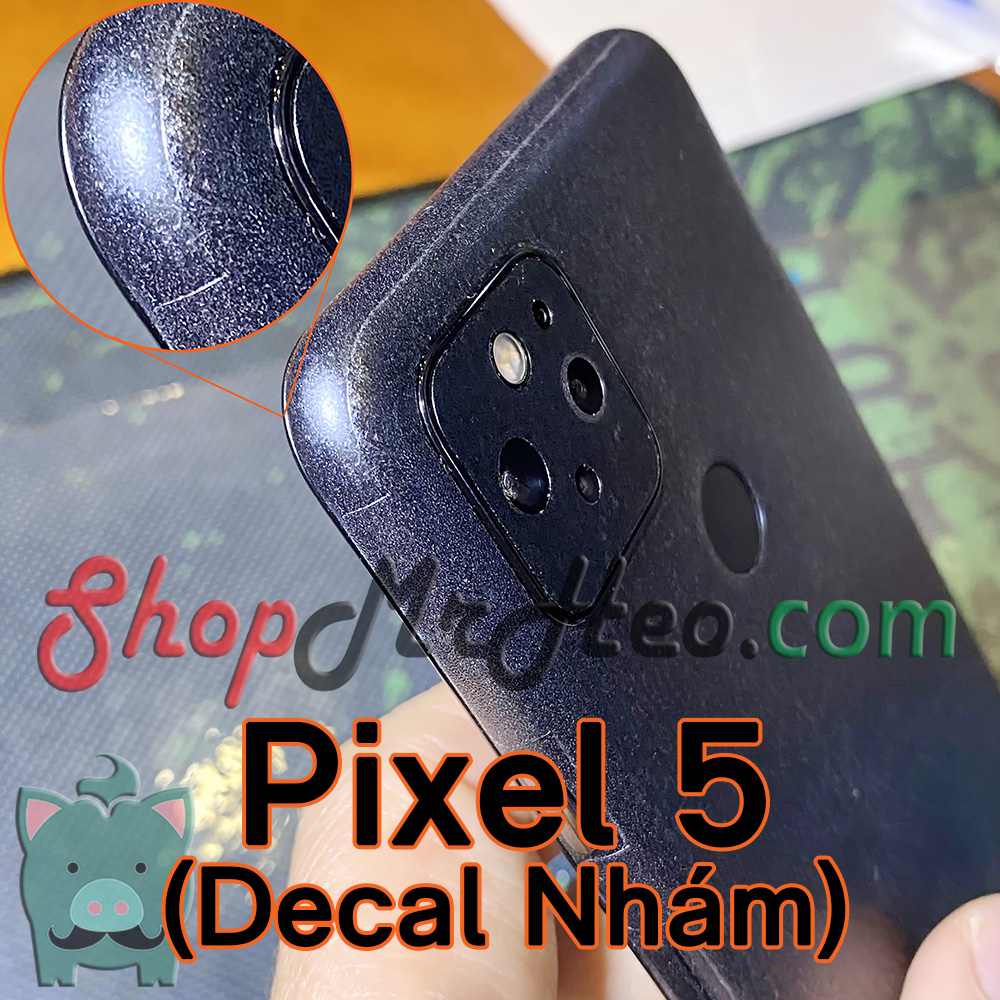 Skin Dán Mặt Sau Lưng Vân 3D Google Pixel 5 5G - Pixel 5a 5G (Carbon, Hình Hộp, Nhám, Vân Da)