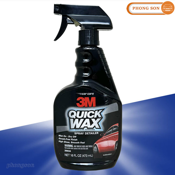 3M Quick Wax 39034 Chai xịt đánh bóng nhanh sơn xe Hàng Mỹ