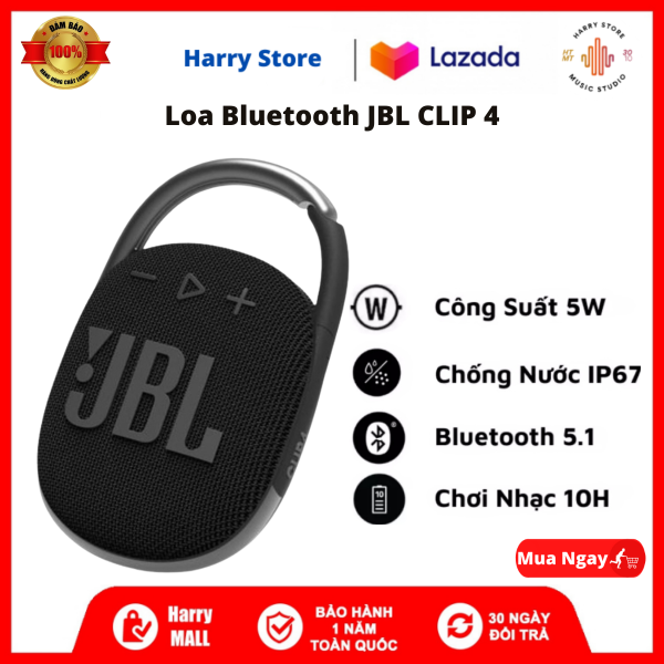 [HCM} Loa Bluetooth Mini  Di Động - Loa JBL Clip 4 Không Dây Bluetooth 5.1 Mini - Công Suất Lớn- Âm Thanh Siêu Bass - Chống Bụi IP67- Màu Sắc Đa Dạng- BH 12 Tháng, Lỗi 1 Đổi 1.