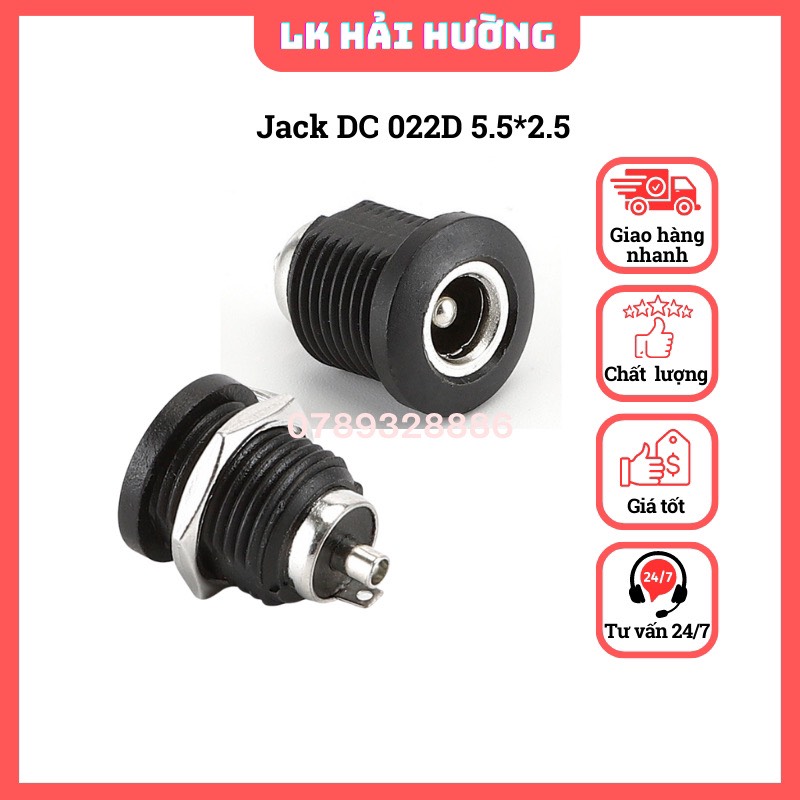 Jack nguồn DC 5.5*2.1mm, 5.5*2.5mm các loại