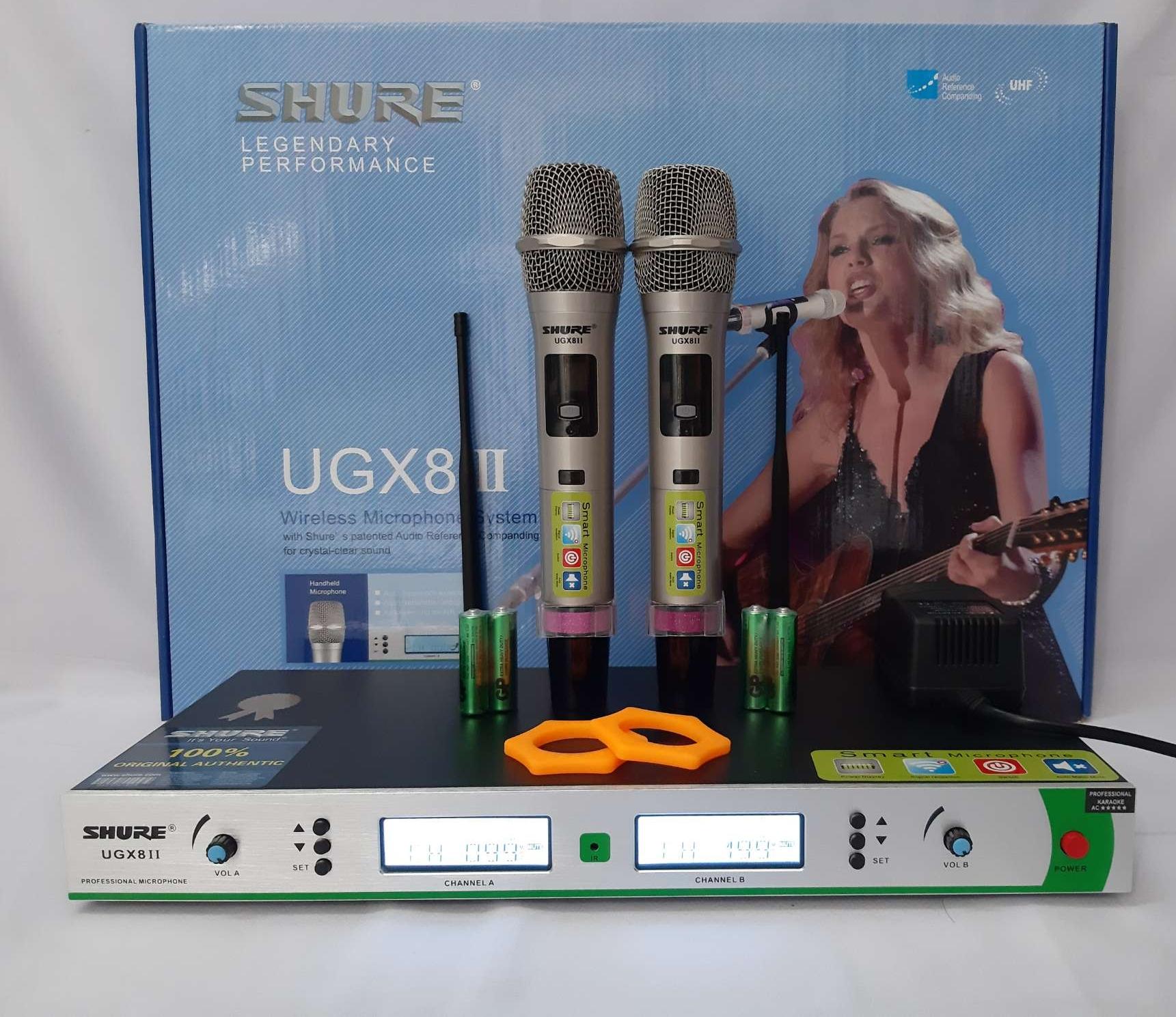 Micro không dây shure cao cấp ugx8 ii loại 1. micro chuyển tần số cao cấp.