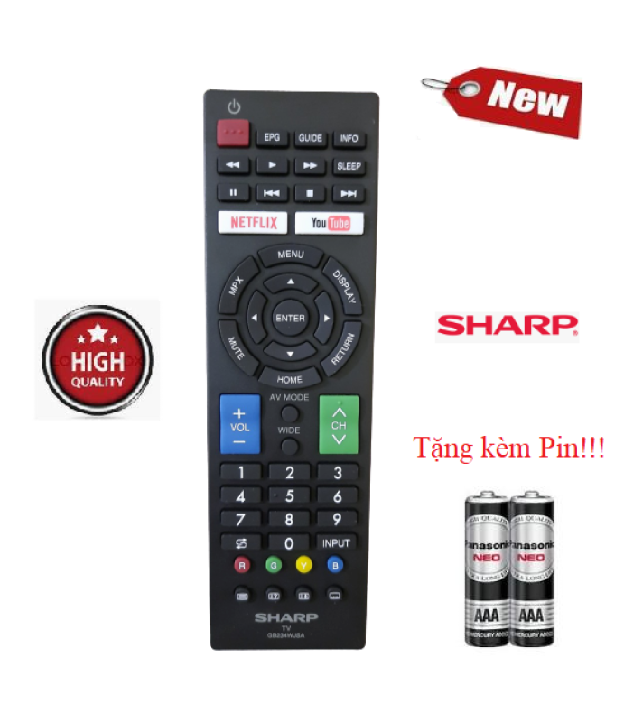 Bảng giá Điều khiển tivi Sharp GB234WJSA - Hàng mới chính hãng 100% Tặng kèm Pin!!!