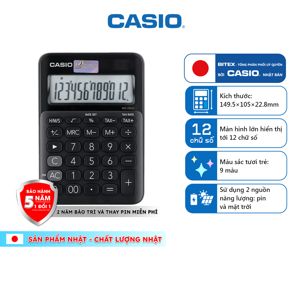 Máy tính CASIO MS-20UC NHIỀU MÀU