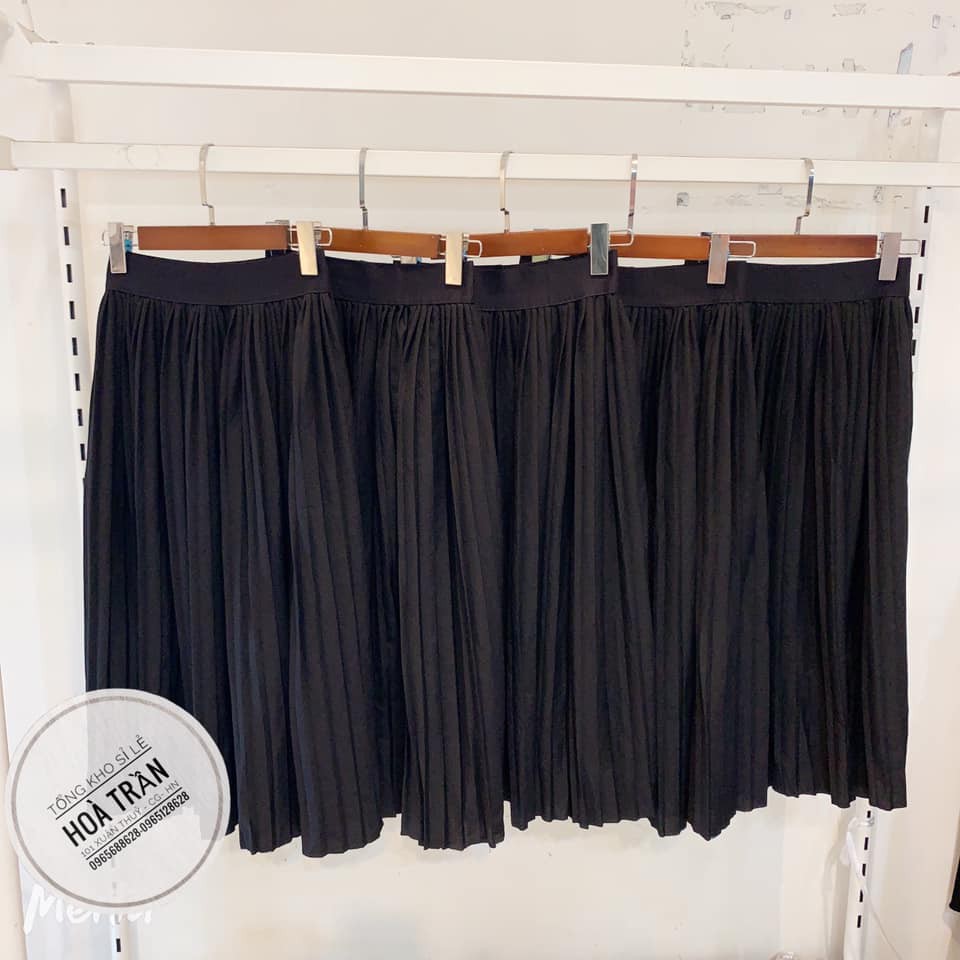 Chân váy Xếp Li Midi Dập Ly  Nữ Cao cấp