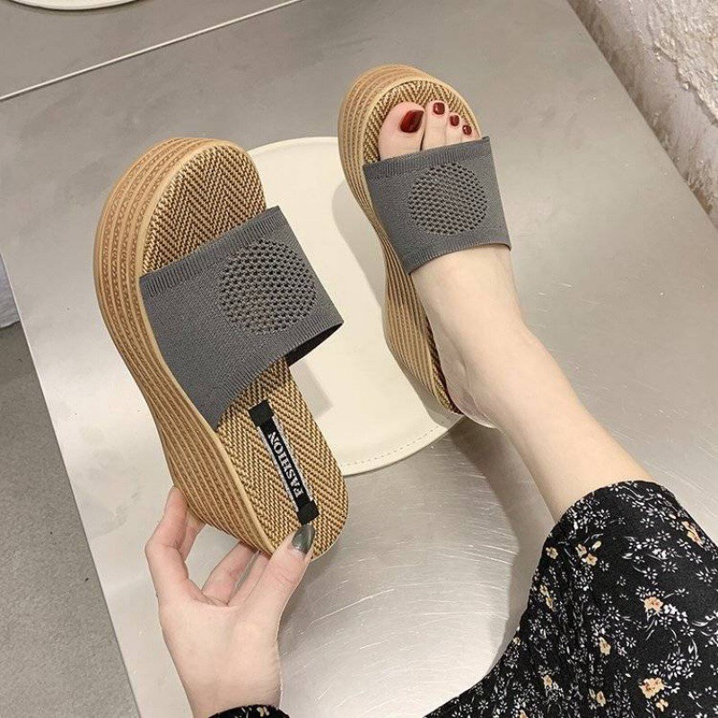 Dép xuồng nữ đế cao 7cm siêu nhẹ