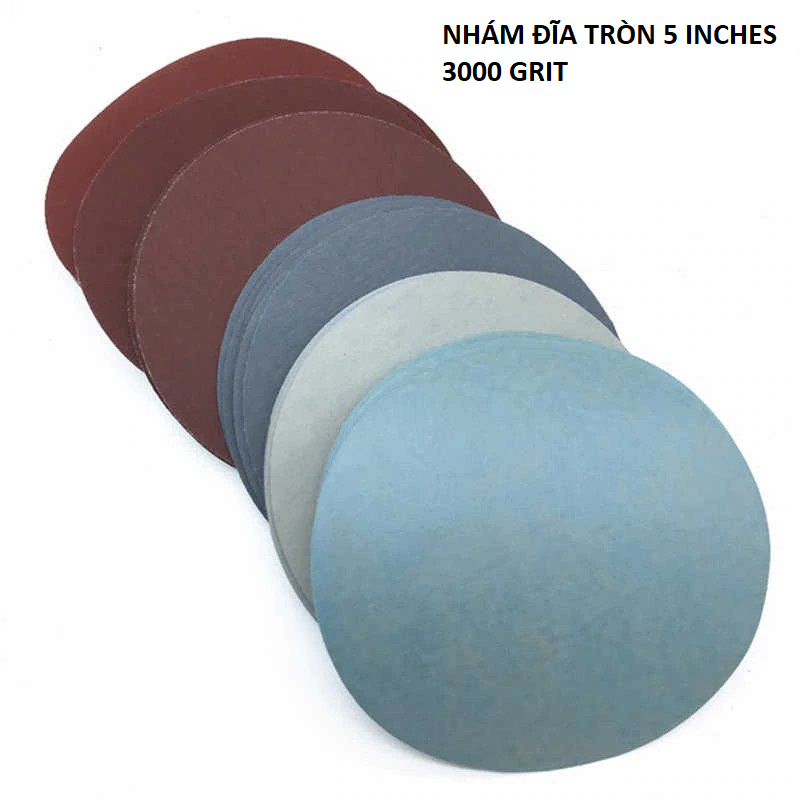Bộ 10 tờ nhám đĩa tròn 5 inches ( 125mm ) 3000 Grit ( Taiwan )