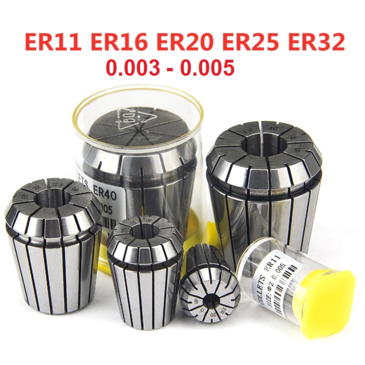 Collet er32-hjw dung sai 0.003 - 0.005, dùng để kẹp dao phay, mũi khoan.