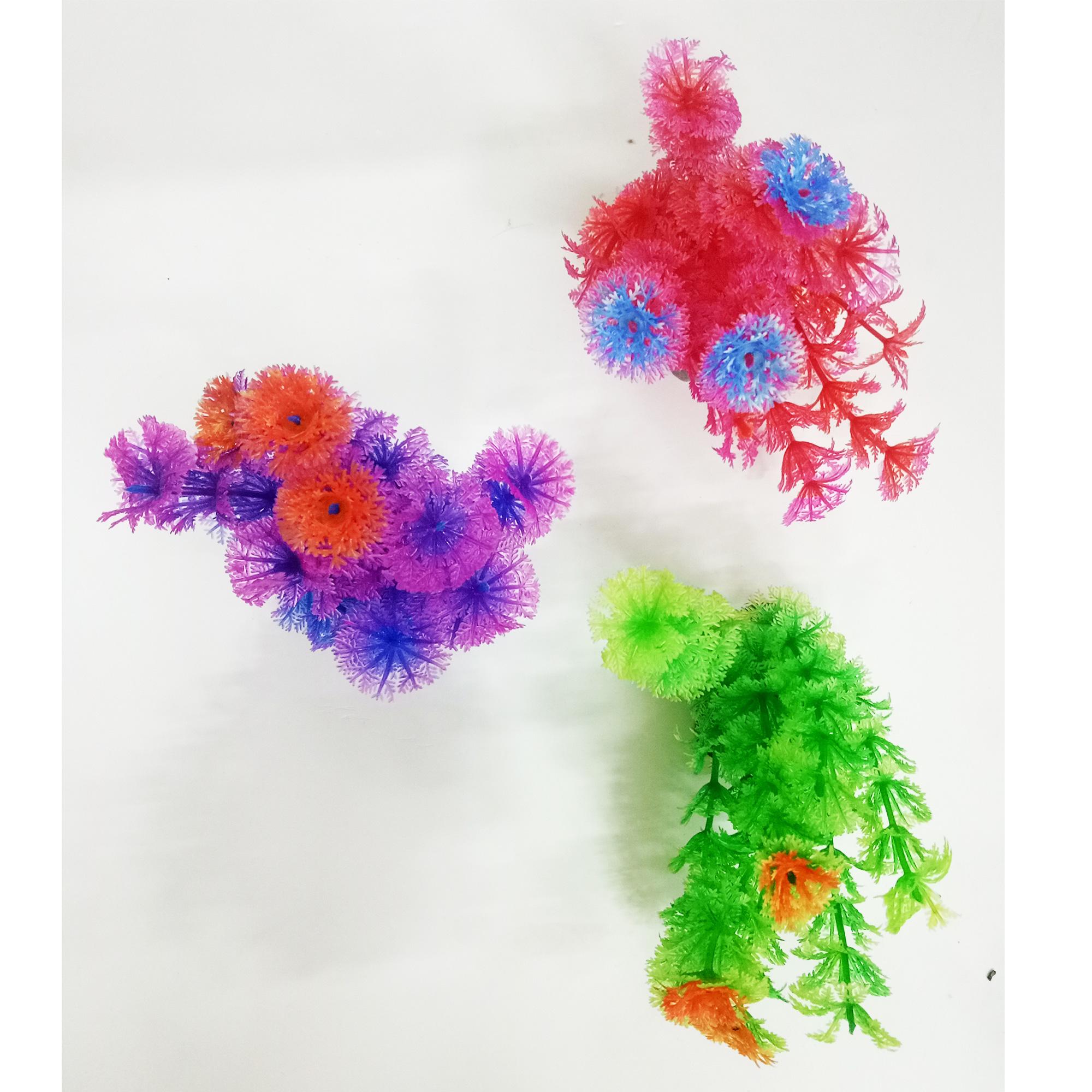 Bộ 3 Cây Trang Trí Bể Cá Size Vừa (Khoảng 12cm x 12cm Mỗi Cây) - Đồ Trang Trí Hồ Cá