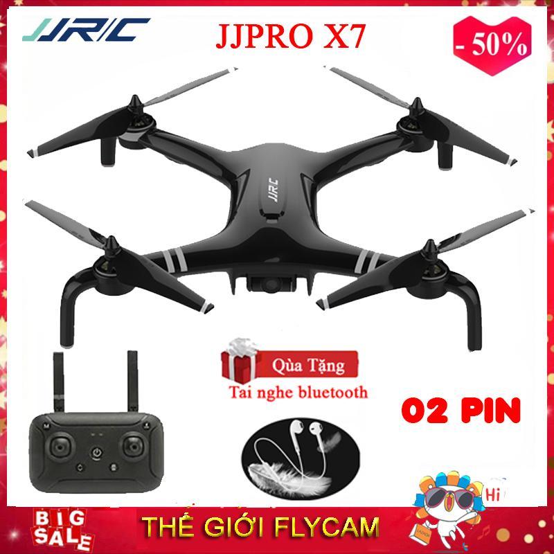 [BỘ 02 PIN] Flycam JJRC X7 (Tặng tai nghe Bluetooth 100k) – Camera Full HD 1080P, 2GPS - Bay 25Phút, Phạm vi 800m Chống rung điện từ, Động cơ không chổi than Thế giới Flycam ( Đối Thủ Của MJX BUGS 5W, bugs 2se, bugs 3 pro, jjpro x5 )