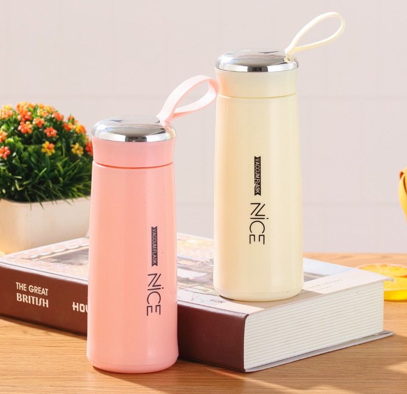Bình đựng nước nice, bình đựng nước thủy tinh bọc nhựa cách nhiệt thời trang - bình thủy tinh 360ml