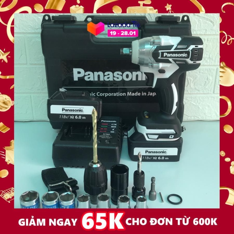 [Fullbox] Máy siết bulong Panasonic 118V LỰC SIẾT 550Nm Phụ kiện đi kèm như hình