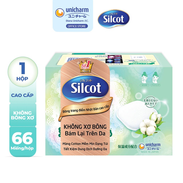 Bông tẩy trang cao cấp Silcot Premium 66 miếng/hộp
