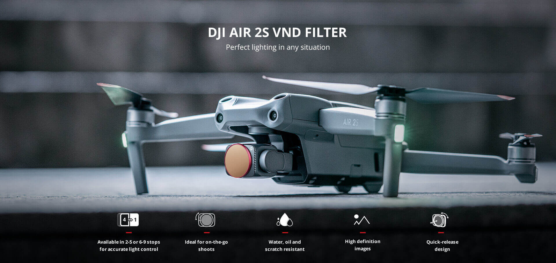 Kính lọc Mavic Air 2S VND Filter (2 to 5 stop) – PGYtech