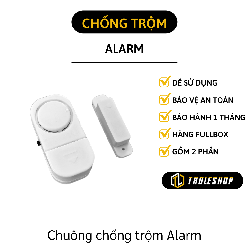 Chuông báo chống trộm - Thiết bị chống trộm tự động Alarm - Bộ 2 chuông từ báo động cực nhạy tặng kèm pin